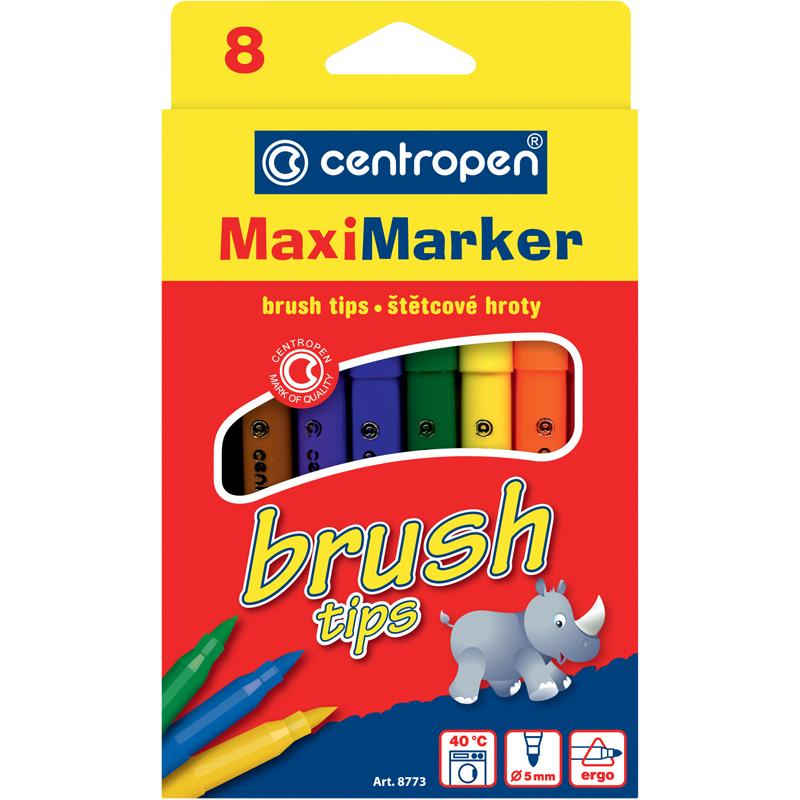 Фломастери CENTROPEN 8773 Brush, набір 8 шт.